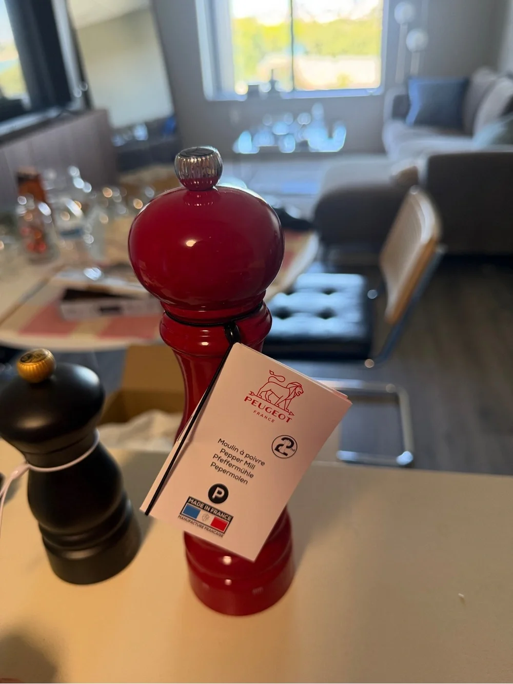 Peugeot Red Pepper Mill with Silver Knob